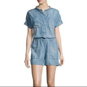 Nanette Lepore Patch Pocket Chanbray Romper S